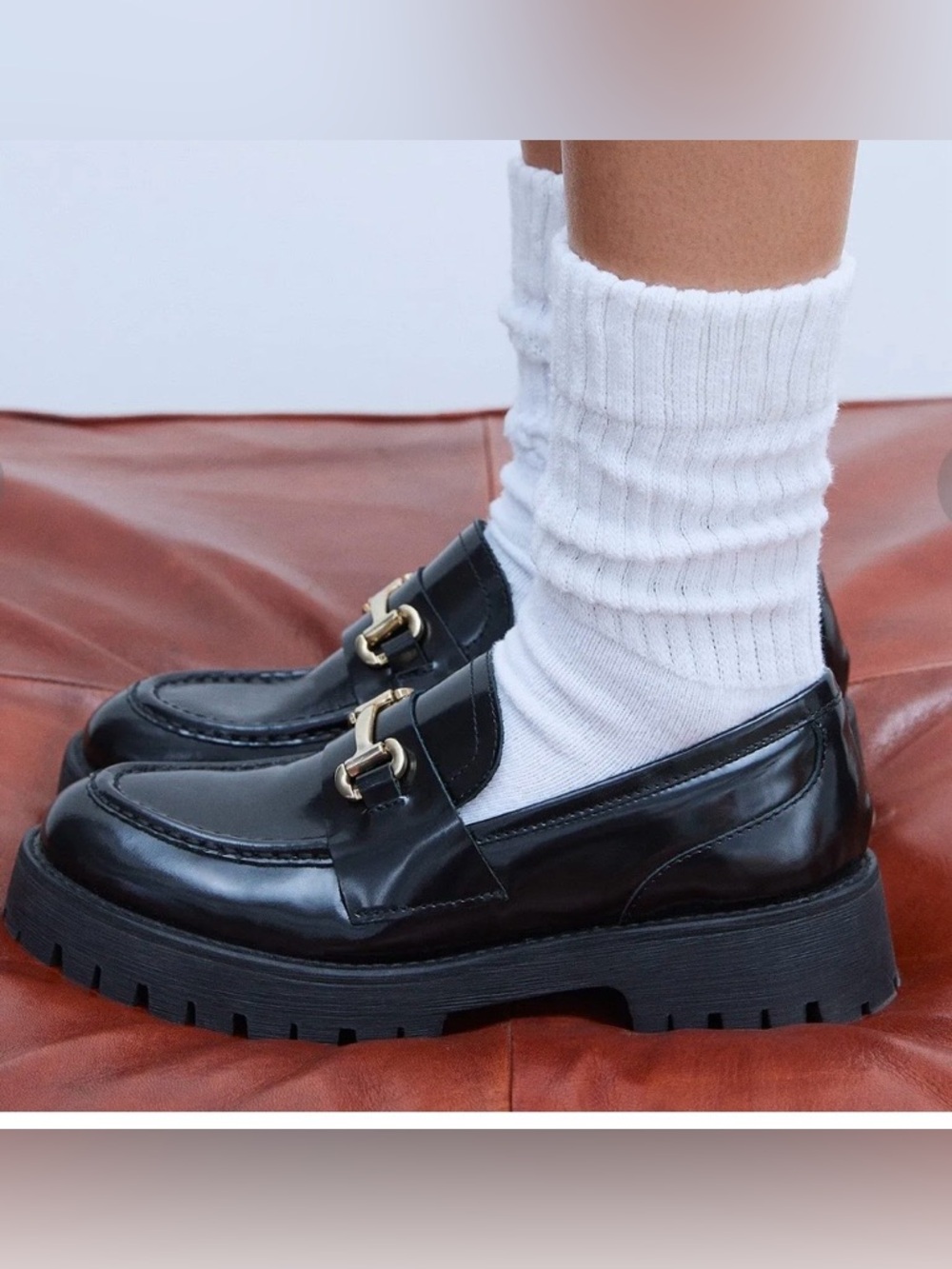 Steve Madden Lando Genuine Leather Lug/Platform Heel Loafers